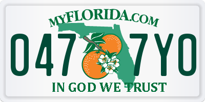 FL license plate 0477YO