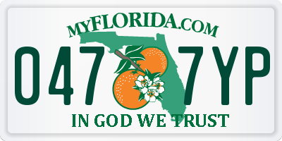 FL license plate 0477YP