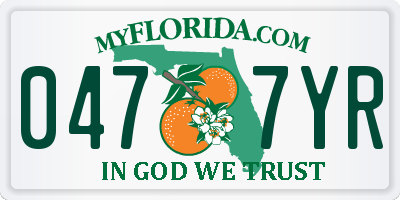 FL license plate 0477YR