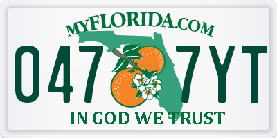 FL license plate 0477YT