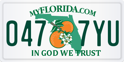 FL license plate 0477YU