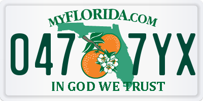 FL license plate 0477YX
