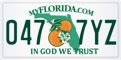 FL license plate 0477YZ