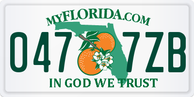 FL license plate 0477ZB