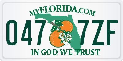 FL license plate 0477ZF