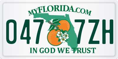 FL license plate 0477ZH