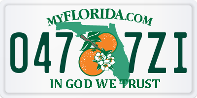 FL license plate 0477ZI