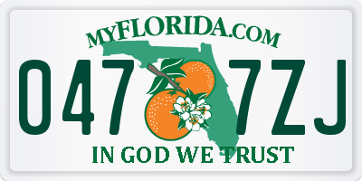 FL license plate 0477ZJ