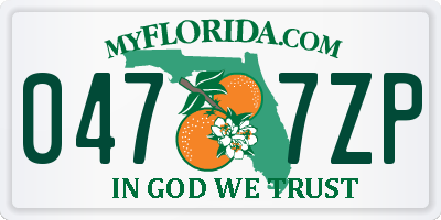 FL license plate 0477ZP
