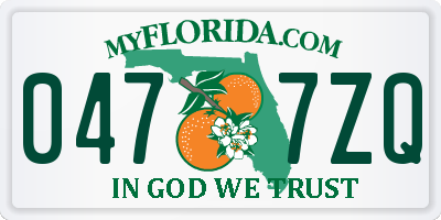 FL license plate 0477ZQ