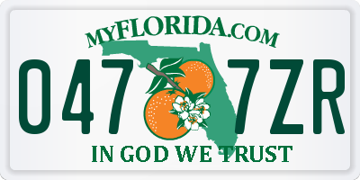 FL license plate 0477ZR