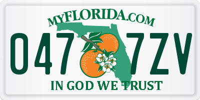FL license plate 0477ZV