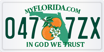 FL license plate 0477ZX
