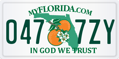 FL license plate 0477ZY