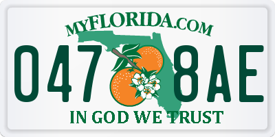 FL license plate 0478AE