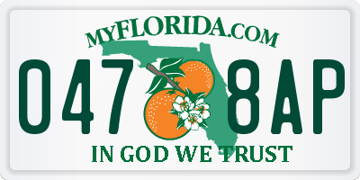 FL license plate 0478AP