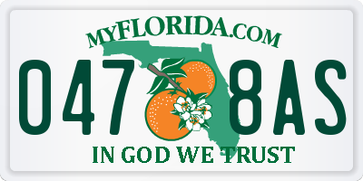 FL license plate 0478AS