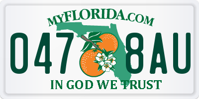 FL license plate 0478AU