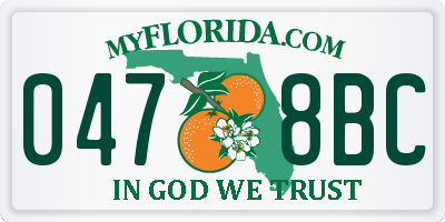 FL license plate 0478BC