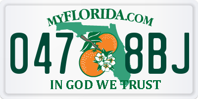 FL license plate 0478BJ