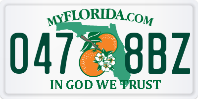 FL license plate 0478BZ
