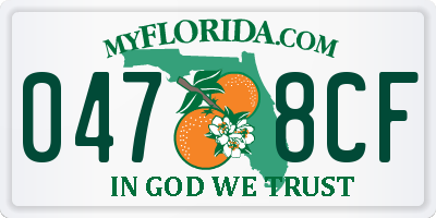 FL license plate 0478CF