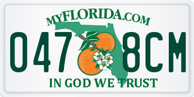 FL license plate 0478CM
