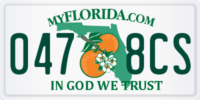 FL license plate 0478CS