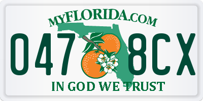 FL license plate 0478CX