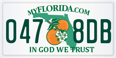 FL license plate 0478DB