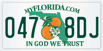 FL license plate 0478DJ