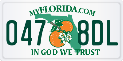 FL license plate 0478DL
