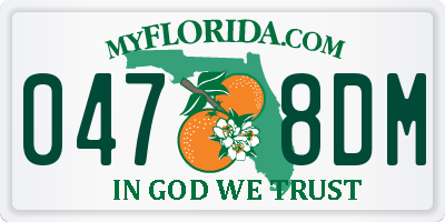 FL license plate 0478DM