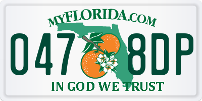 FL license plate 0478DP