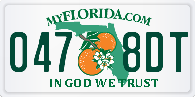 FL license plate 0478DT