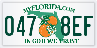 FL license plate 0478EF