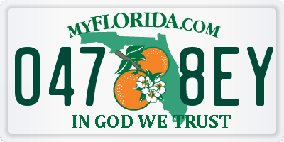 FL license plate 0478EY