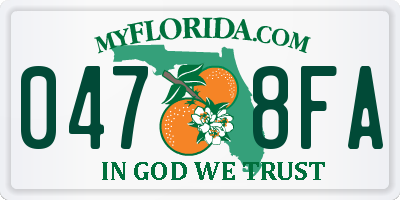 FL license plate 0478FA