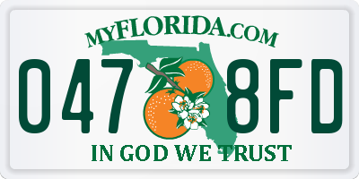 FL license plate 0478FD