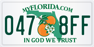 FL license plate 0478FF