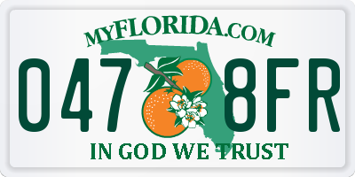 FL license plate 0478FR