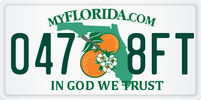 FL license plate 0478FT
