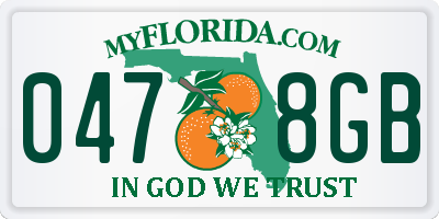 FL license plate 0478GB