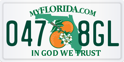FL license plate 0478GL