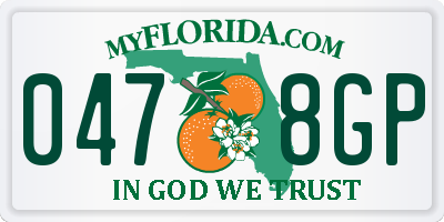FL license plate 0478GP