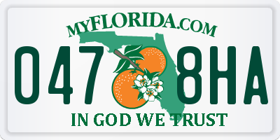 FL license plate 0478HA