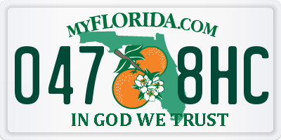 FL license plate 0478HC