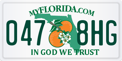 FL license plate 0478HG