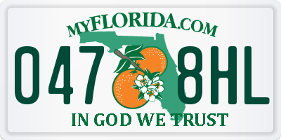 FL license plate 0478HL