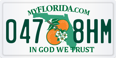 FL license plate 0478HM